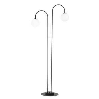 Emibig - Lampa stojąca Archi LP2 BL opal - wysokość 148 cm, stal lakierowana proszkowo, szkło