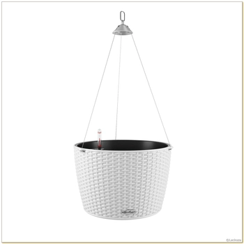 Lechuza - Doniczka wisząca Nido Cottage 35 - średnica 35 cm, biała