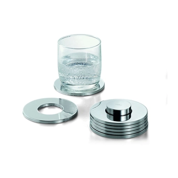 Philippi - Podkładki pod szkło, 7 szt. - srebrne, średnica 9,50 cm