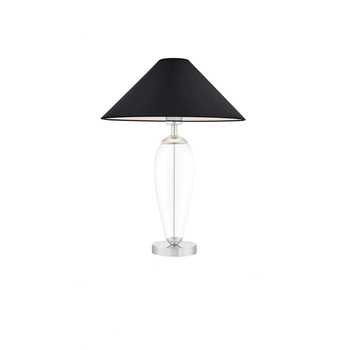 Kaspa - lampa stołowa Rea - szklana podstawa, wysokość 60 cm, czarny abażur