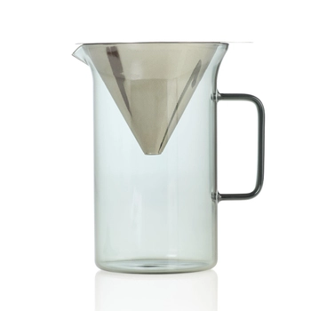 AdHoc - Zaparzacz przelewowy IMPACT – szary, szkło borokrzemowe, 600 ml