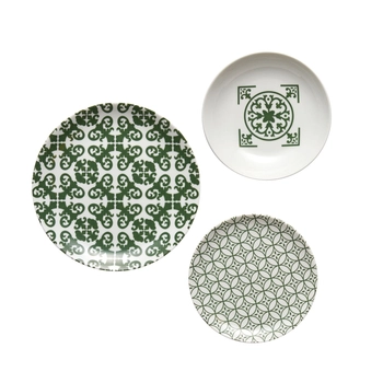 Guzzini – Zestaw 18 porcelanowych talerzy