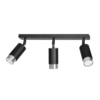 Emibig - Lampa sufitowa Hiro 3 black/chrome - szerokość 62 cm, stal lakierowana