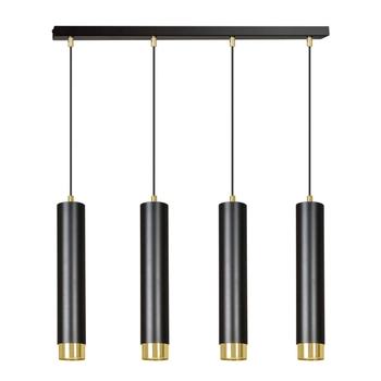 Emibig - Lampa wisząca Kibo 4 black/gold - wysokość max 100 cm, stal lakierowana