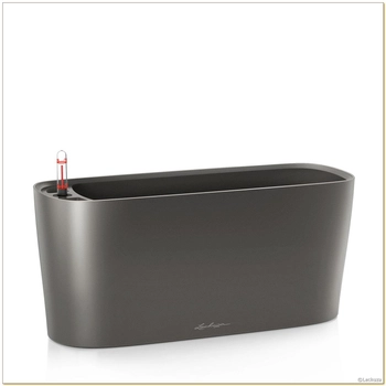 Lechuza - Doniczka Delta 20 - długość 40 cm, antracytowa, matowa