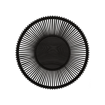 UMAGE (Vita) - Lampa ścienna Clava Up Wood Black Oak Large - średnica 49 cm, czarna