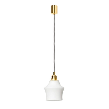Kaspa - lampa wisząca Longis II White - średnica 12 cm, biało - złota