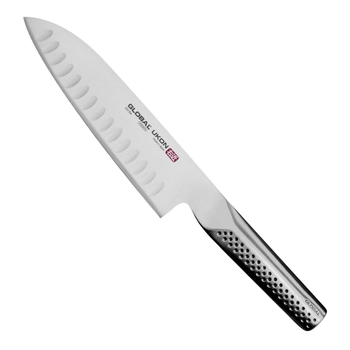 Global - Żłobiony nóż Santoku - długość ostrza 18,50 cm | GU-04