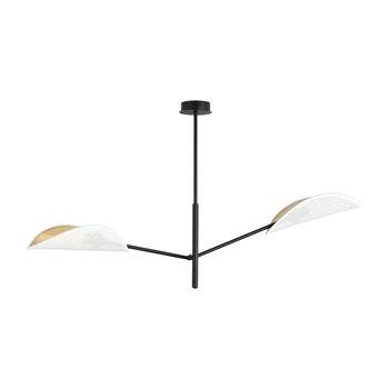 Emibig - Lampa sufitowa Vene 2 white/gold - wysokość 51 cm, stal lakierowana, abażur