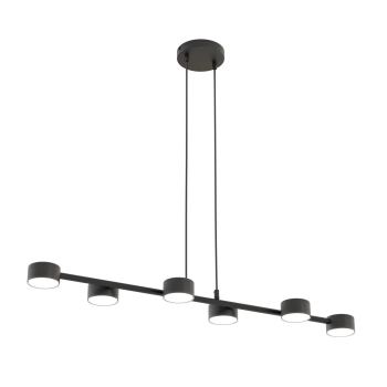 Emibig – Lampa wisząca LED Megara 6 BL – czarny mat, 6 źródeł światła