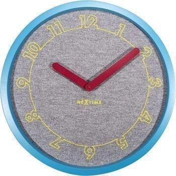 NeXtime – Zegar ścienny dekoracyjny Calmer – szary, tekstylny, 40 cm