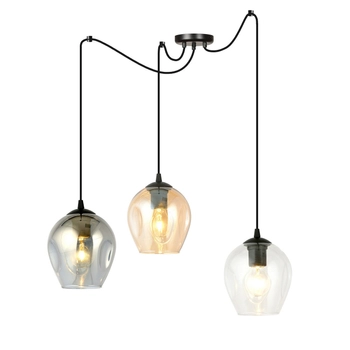 Emibig - Lampa wisząca Level 3 BL mix - wysokość max 200 cm, stal lakierowana, szkło