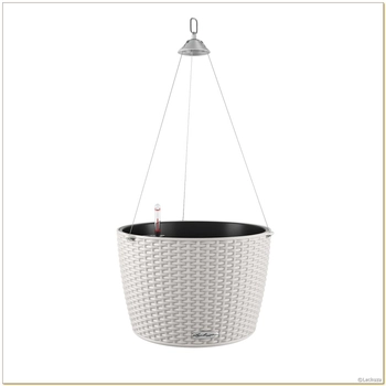 Lechuza - Doniczka wisząca Nido Cottage 35 - średnica 35 cm, jasnoszara