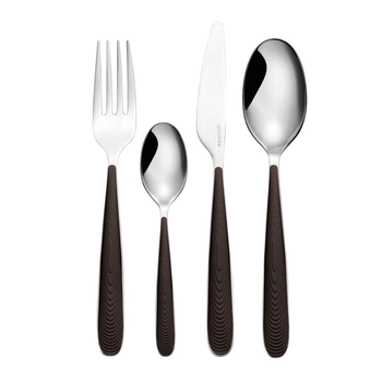 Guzzini – 24-CZĘŚCIOWY ZESTAW SZTUĆCÓW JUST, ciemnobrązowe