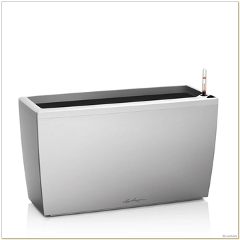 Lechuza - Donica CARARO - długość 75 cm, srebrna, matowa