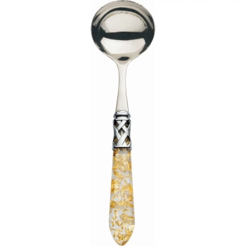 Casa Bugatti - Łyżka do sosów Aladdin – płatki złota, srebrny pierścień