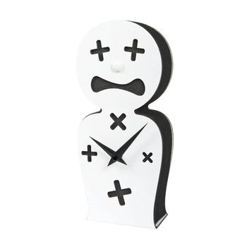 NeXtime – Zegar dekoracyjny VooDoo z funkcją memo, biały metal, 12x27 cm