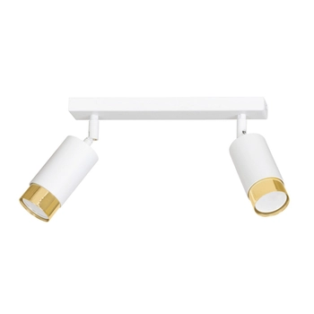 Emibig - Lampa sufitowa Hiro 2 white/gold - szerokość 45 cm, stal lakierowana