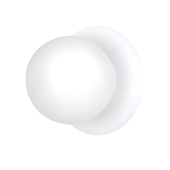 Emibig - Kinkiet ścienny Minerva K1 white  - średnica 15 cm, stal lakierowana, szkło