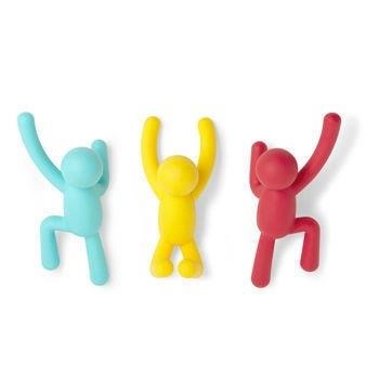 Umbra - Wieszak ścienny - Buddy - 3 sztuki, multikolor