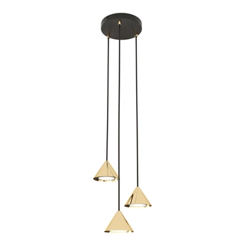 Emibig - Lampa wisząca Elit 3 BL black/gold - wysokość max 100 cm, stal malowana proszkowo