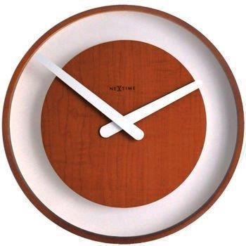 NeXtime – Zegar ścienny Wood Loop z drewna, jasny brąz, 30 cm