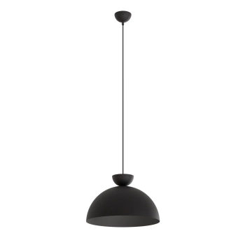 Emibig – Lampa wisząca Lunaro 1L – półkolisty klosz, matowa czerń, 40 cm
