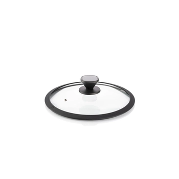 Guzzini – Pokrywka szklana do garnków i patelni 28 cm – szkło hartowane, czarna obręcz