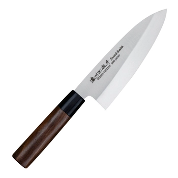 Satake Cutlery - Nóż Deba - długość ostrza 16 cm | Kenta Walnut 808-040