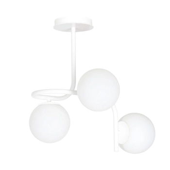 Emibig - Lampa sufitowa Kalf 3 white - wysokość 51 cm, stal lakierowana, szkło