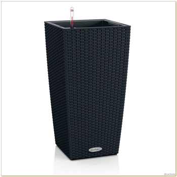 Lechuza - Donica Cubico Cottage 40 - wysokość 75,50 cm, grafitowy czarny