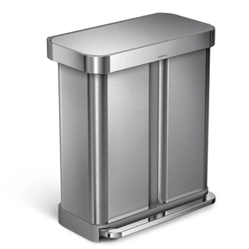 Kosz na śmieci pedałowy Liner Pocket 58 l, srebrny - Simplehuman | OSTATNIE SZTUKI, KONIEC PRODUKCJI!