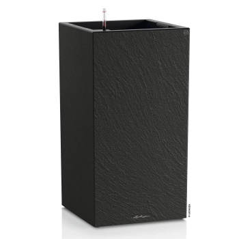 Lechuza CANTO Slatestone Kolumna 40 – donica z efektem kamienia łupkowego, grafitowy czarny