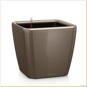 Lechuza - Donica Quadro LS 50 - wysokość 46,50 cm, taupe (kawa z mlekiem), połysk