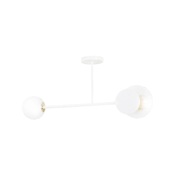 Emibig - Lampa sufitowa Minerva 2 white - szerokość 80 cm, stal lakierowana, szkło