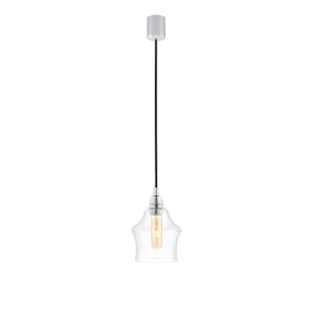 Kaspa - lampa sufitowa wisząca Longis II - średnica 12 cm, czarna, chrom, transparent