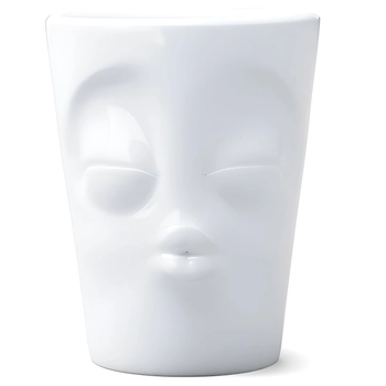 58Products - Porcelanowy kubek z uszkiem - „Całujący“ - biały, pojemność 350 ml
