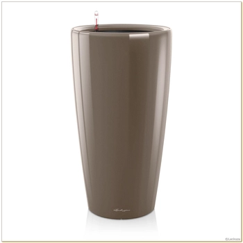 Lechuza - Donica Rondo 40 - wysokość 75 cm, taupe (kawa z mlekiem), połysk