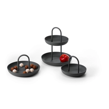 Philippi - Etażerka Piatto L - czarna, wysokość 13 cm