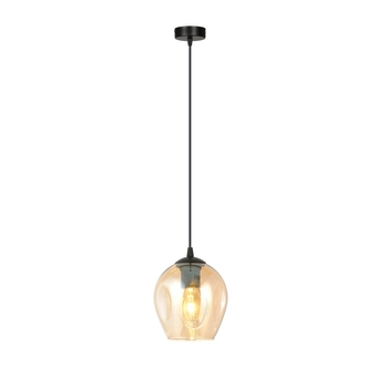 Emibig - Lampa wisząca Istar 1 BL miodowa - średnica klosza 14 cm, stal lakierowana, szkło