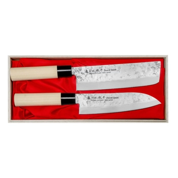 Satake Cutlery - Zestaw noży santoku + nakiri | Nashiji Natural HG8144W