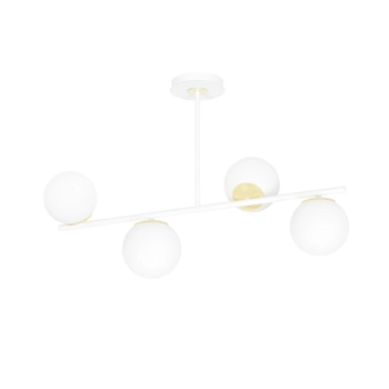 Emibig - Lampa sufitowa Floki 4 white/gold - wysokość 51 cm, stal lakierowana, szkło