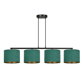 Emibig - Lampa wisząca Hilde 4 bl green - wysokość max 100 cm, stal lakierowana, abażur