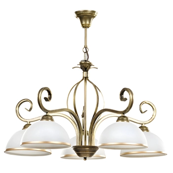 Emibig - Lampa wisząca Wivara 5 gold - wysokość 66 cm, stal lakierowana, szkło