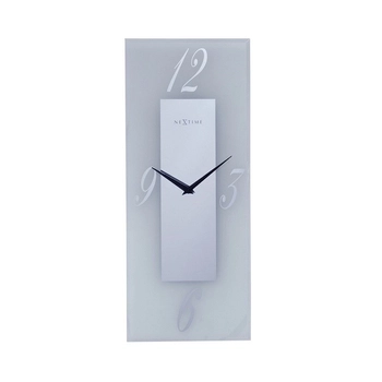 NeXtime – Zegar ścienny Dali ze szkła mrożonego, lustrzane wykończenie, 50x20 cm