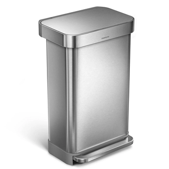 Kosz na śmieci pedałowy Liner Pocket 45 l, srebrny - Simplehuman