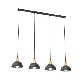 Emibig - Lampa wisząca Moto 4 PREM BL czarny i złoty - wysokość max 140 cm, stal malowana proszkowo