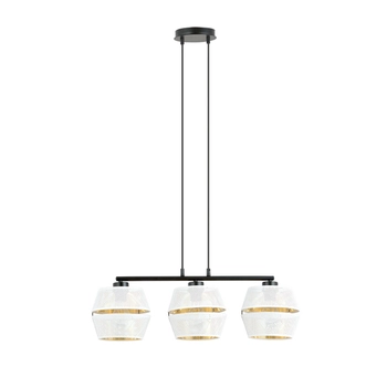 Emibig - Lampa wisząca Malia 3 white - szerokość 75 cm, stal lakierowana, abażur