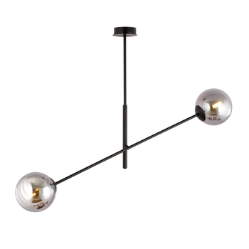 Emibig - Lampa sufitowa Linear 2 black/grafit - wysokość 51 cm, stal lakierowana, szkło