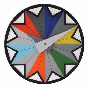 NeXtime – Zegar ścienny Circus ze szkła, kolorowy, 43 cm